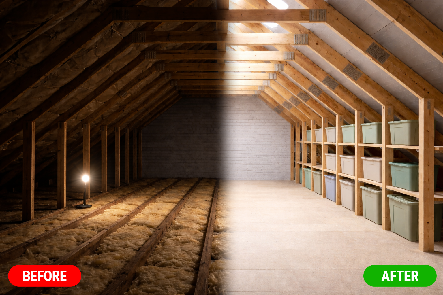 Professionally installed loft boarding